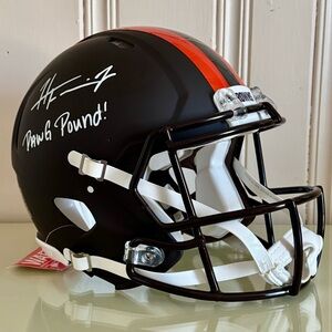 Harold Fannin Jr. Autographed Browns Full Size Inscribed SPEED FLEX Helmet 🏈